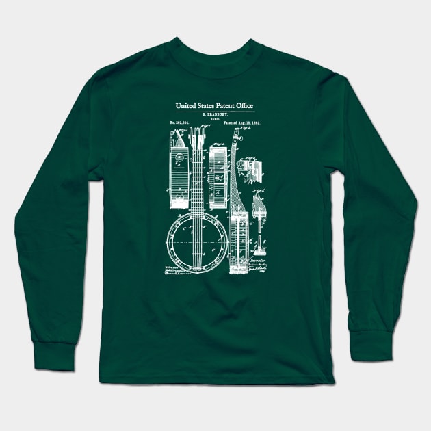 Banjo Patent 1882 Long Sleeve T-Shirt by Joodls